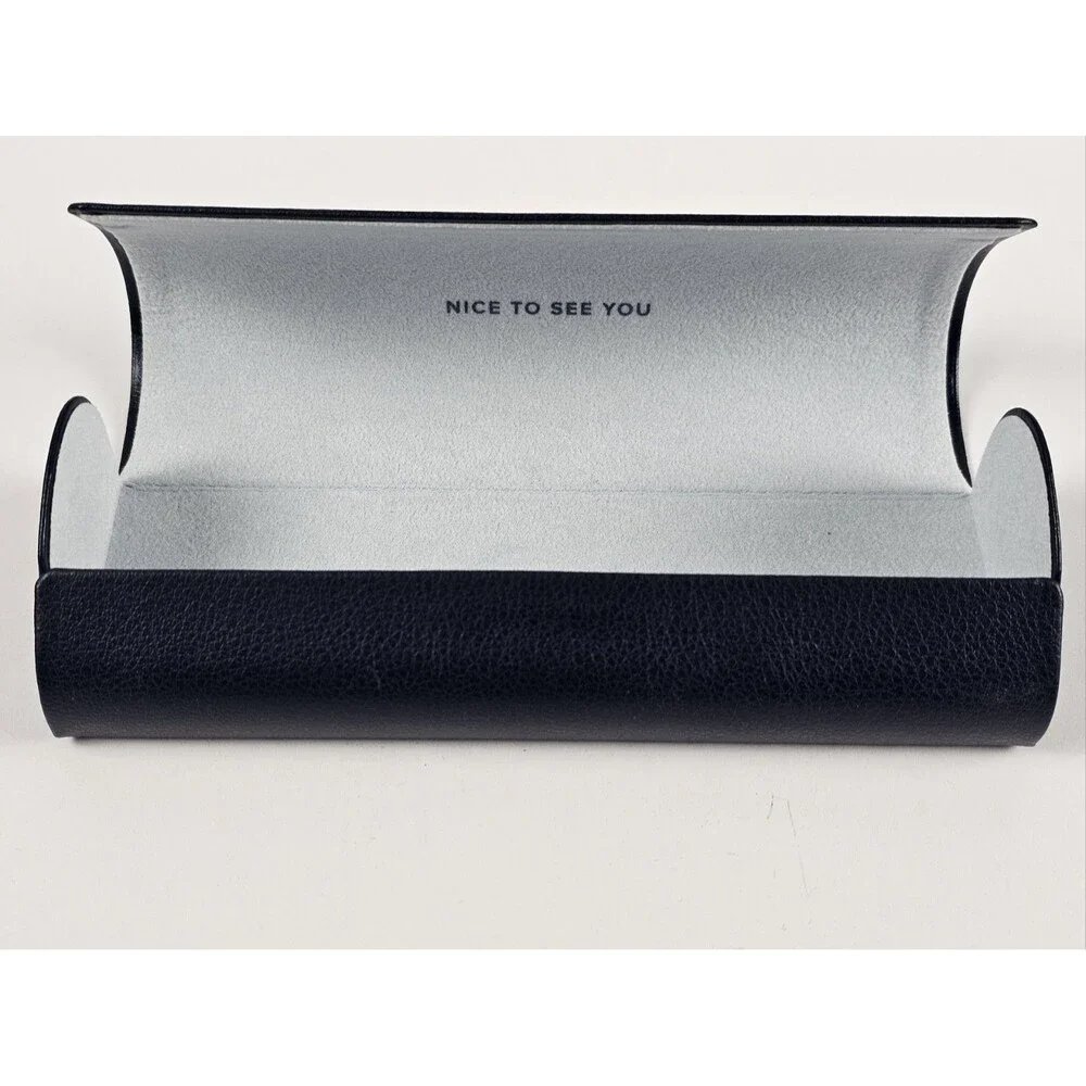 Warby Parker Navy Blue Hard-Shell Magnetic Eyeglass Case 'Nice To See You'